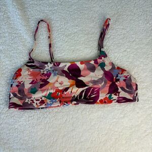 Athleta‎ Floral Print Bikini Top Swimsuit Beach Vacation Size L